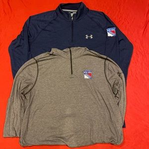 New York Rangers Under Armour Bundle - Quarter Zip AND Hoodie Men’s Medium Golf
